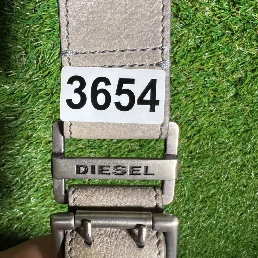 Diesel Leather Crossbody Chest Harness Bag Distressed Grey Lavender Y2K